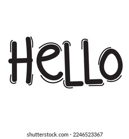 Vector hello sologa,hand-drawn lettering illustration on white background.