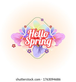 Vector of Hello Spring Background Design Template