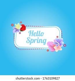 Vector of Hello Spring Background Design Template