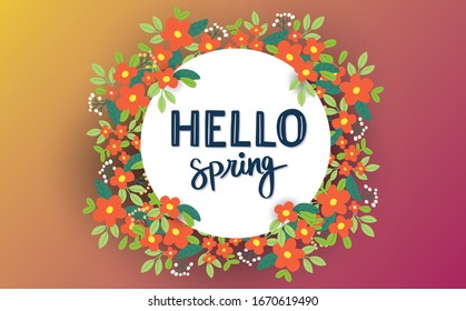 Vector hello spring season icon