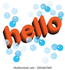 vector hello text effect lettering stylish design