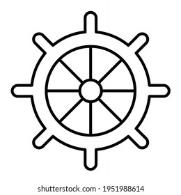 Vector Helm Outline Icon Design
