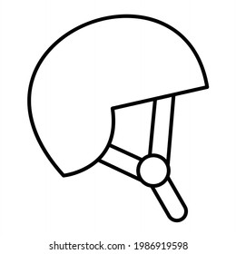 Vector Helmet Outline Icon Design
