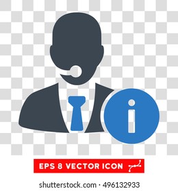Vector Help Desk EPS vector icon. Illustration style is flat iconic bicolor smooth blue symbol on a transparent background.