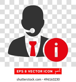 Vector Help Desk EPS vector pictogram. Illustration style is flat iconic bicolor intensive red and gray symbol on a transparent background.