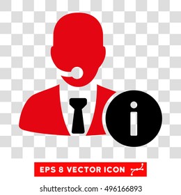 Vector Help Desk EPS vector pictogram. Illustration style is flat iconic bicolor black and intensive red symbol on a transparent background.