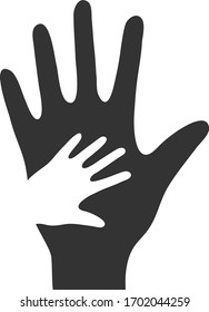 Vector help hand flat icon. Vector pictogram style is a flat symbol help hand icon on a white background.