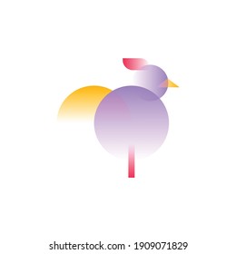 Vector hen in gradient style