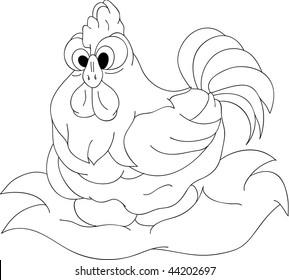 vector - hen isolated on background