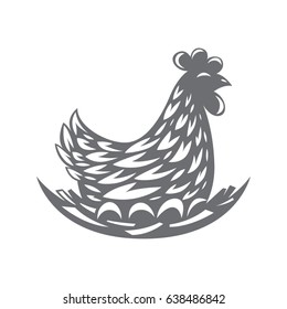 vector hen isolated on the white background 