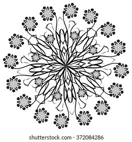 Vector Henna Beautiful Deco Black Mandala - Illustration