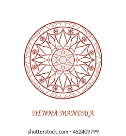 Vector Henna Color Mandala over white