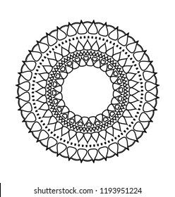 Vector henna mandalas style decoration, hand drawn round decorative ornament.Mandala  black on a white background. Fashion motif can be used to print on the phone, tattoo, for paper, textile, clothes.