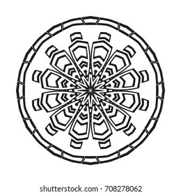 Vector henna tatoo mandala. Geometric style. for greeting card, invitation, tattoo, yoga symbol, coloring page.