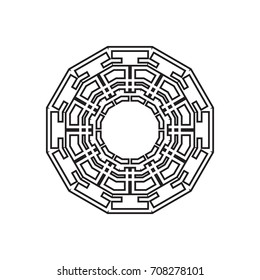 Vector henna tatoo mandala. Geometric style. for greeting card, invitation, tattoo, yoga symbol, coloring page.
