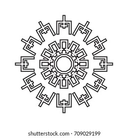 Vector henna tatoo mandala. Geometric style. for greeting card, invitation, tattoo, yoga symbol, coloring page.
