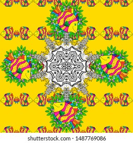 Vector Henna tattoo style. Can be used for textile, greeting card, coloring book, phone case print. Ethnic Mandala ornament. Indian floral paisley medallion pattern.