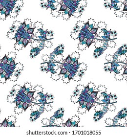 Vector Henna tattoo style. Can be used for textile, greeting card, coloring book, phone case print. Indian floral paisley medallion pattern. Ethnic Mandala ornament.