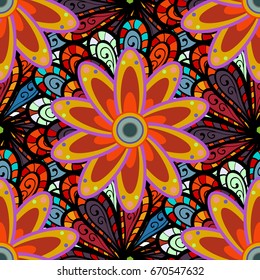 Vector Henna tattoo style. Can be used for textile, greeting card, coloring book, phone case print. Indian floral paisley medallion pattern. Ethnic Mandala ornament.
