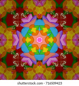 Vector Henna tattoo style. Can be used for textile, greeting card, coloring book, phone case print. Indian floral paisley medallion pattern. Ethnic Mandala ornament.