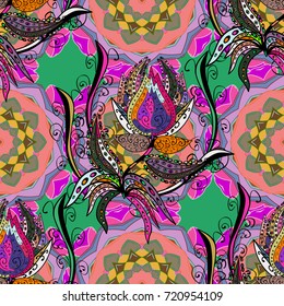 Vector Henna tattoo style. Can be used for textile, greeting card, coloring book, phone case print. Indian floral paisley medallion pattern. Ethnic Mandala ornament.
