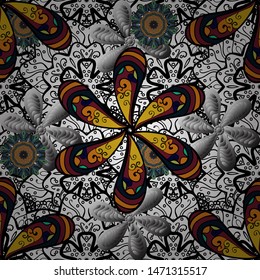Vector Henna tattoo style. Indian floral paisley medallion pattern. Ethnic Mandala ornament. Can be used for textile, greeting card, coloring book, phone case print.