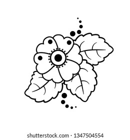 Vector henna tattoo style. Mandala element in boho style. Graphic elements on a floral theme