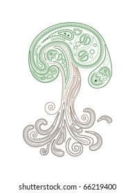 vector henna tree in traditional style