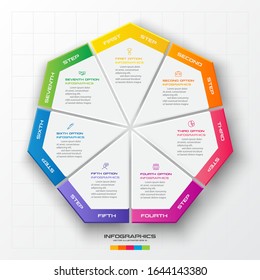 Vector heptagon element for infographic,Business concept with 7 options.