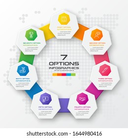 Vector heptagon element for infographic,Business concept with 7 options.