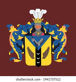 Vector heraldic Coat of arms in vintage style 