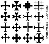 Vector heraldic crosses