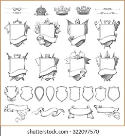 Vector Heraldic Element Collection And Coat Of Arms Template