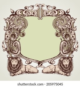 Vector heraldic illustration in vintage style 2