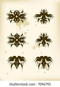 a vector heraldic pattern on old-time paper in gothic stiletto