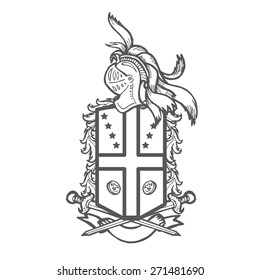 Vector heraldic royal crests coat of arms. Heraldry template on white background.