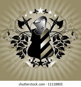 Vector heraldic shield background