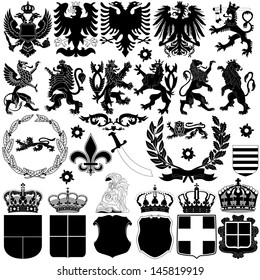 Vector Heraldry Design Elements On White Stock Vector (Royalty Free ...