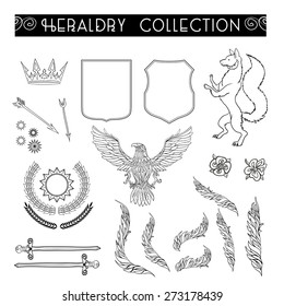  Vector heraldry emblem collection. Coat of arms template.