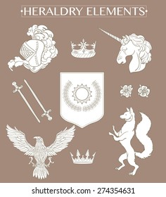  Vector heraldry emblem collection. Coat of arms template.
