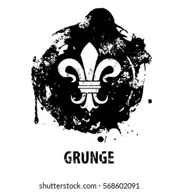 Vector heraldry lily grunge
