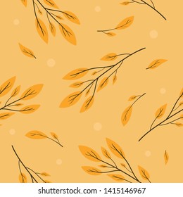 Vector herb pattern. Autumn illustration. Branches, leaves. Fabric print. - Shutterstock ID 1415146967