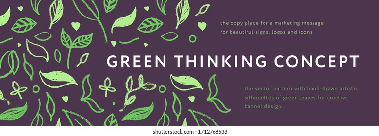 Vector herbal banner with drawings of herbs. Natural cosmetic label. Leaf silhouette for eco store, healthy food. Botanical background for bio pattern, herbal medicine with organic illustrations.