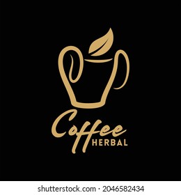 logo de la tienda de café de hierbas vectoriales 