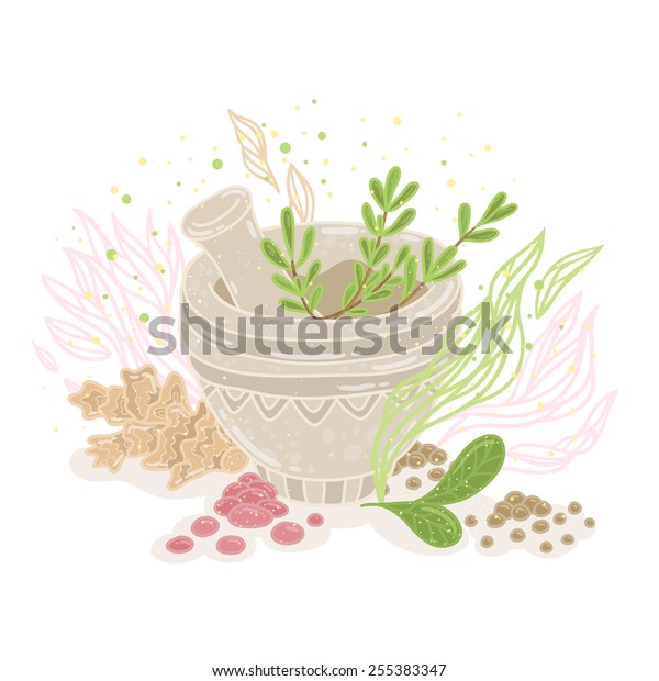 Vector Herbal Medicine Illustration Stock Vector (Royalty Free) 255383347