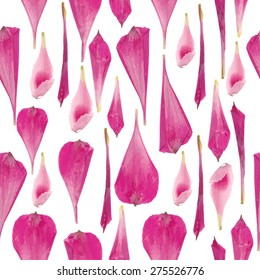 Vector herbarium pattern. Flower petal seamless background.
