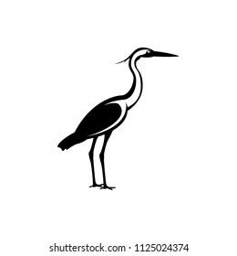 vector heron bird silhouette