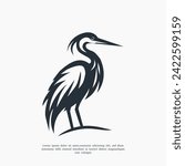 vector heron logo design template