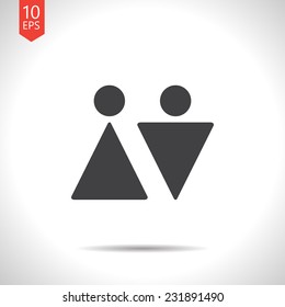 Vector heterosexual couple flat gray con. Eps10