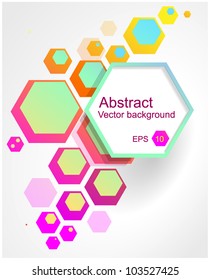 Vector. Hexagon abstract colorful background